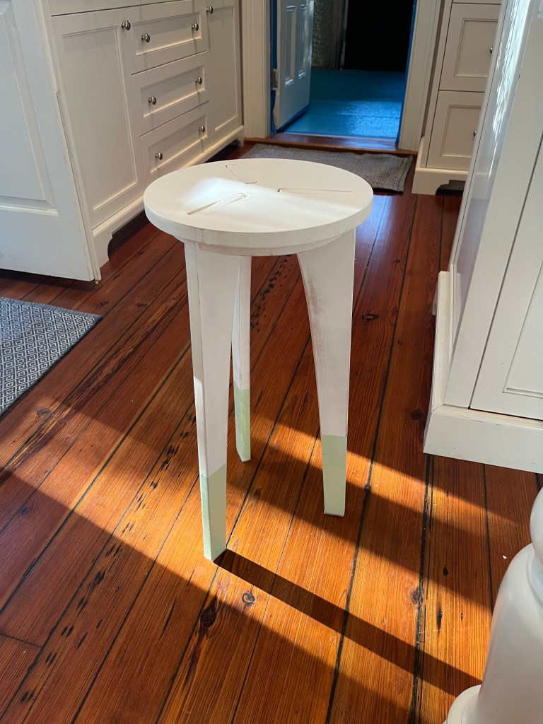 freshly painted stool.