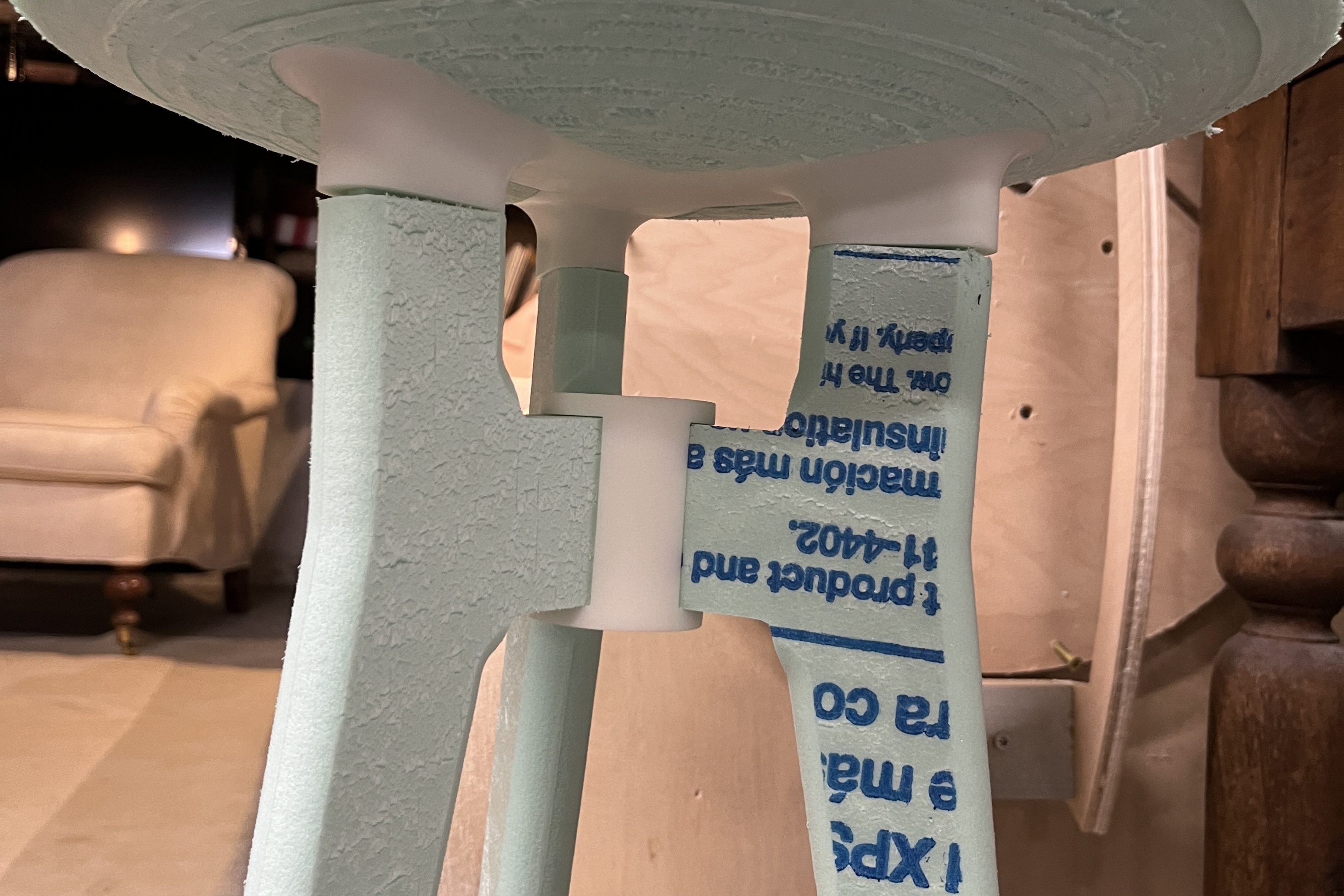 3d printed parts and foam pieces connected well.